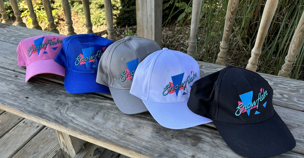 Snowflake Ice Cream Shoppe Hats - Embroidered Logo, Adjustable Size